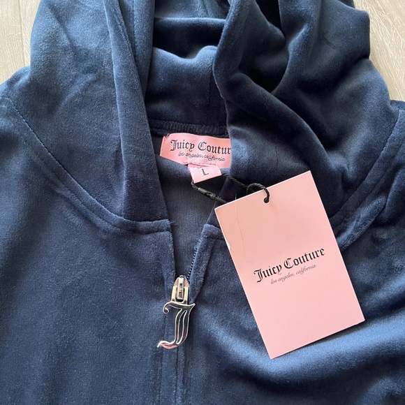 Juicy Couture Bling Velour Logo Tracksuit Set in Regal Blue Navy - Picture 4 of 7